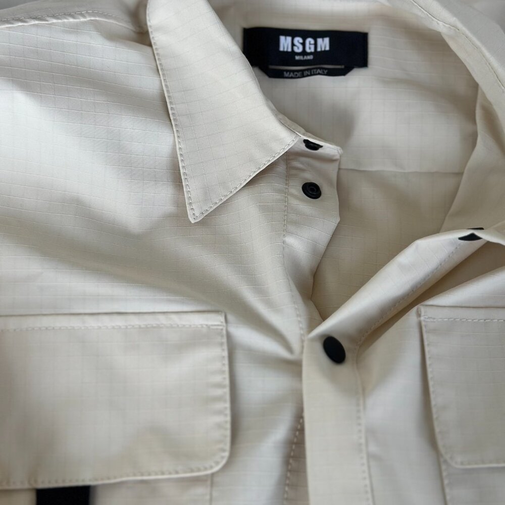MSGM Ripstop Beige Shirt - Picture 3 of 4